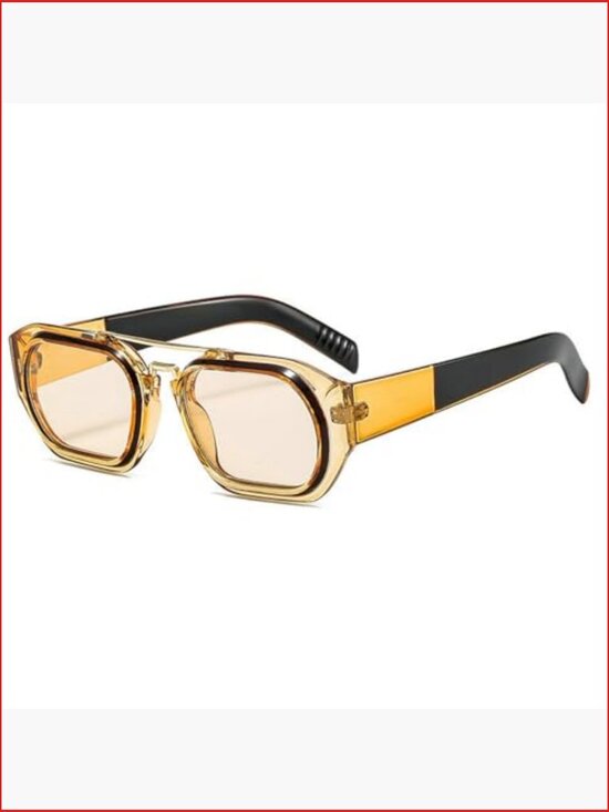 Retro Square Narrow Sunglasses Unisex Double Beam UV400 Protection